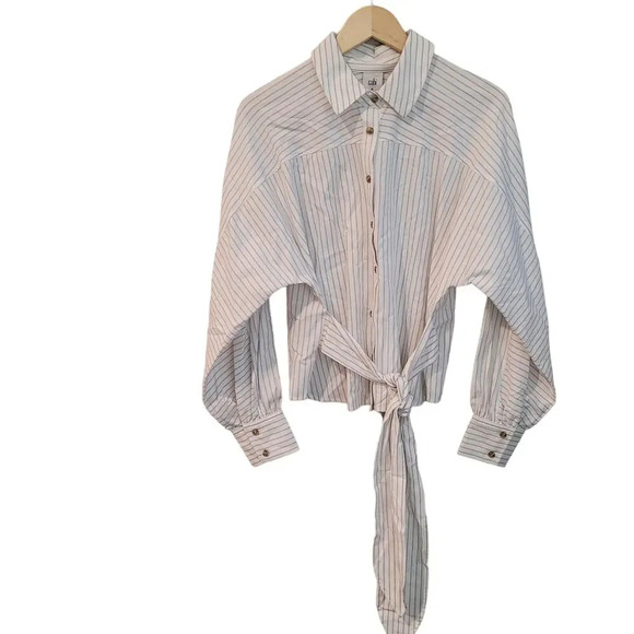 Cabi Womens Long Sleeve Button-Up Tied Up Shirt Size Medium Multicolor Dolman - Picture 1 of 7